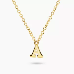 18ct yellow gold initial "A" necklace