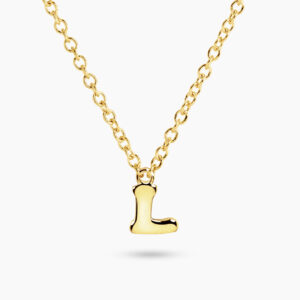 18ct yellow gold initial "L" necklace