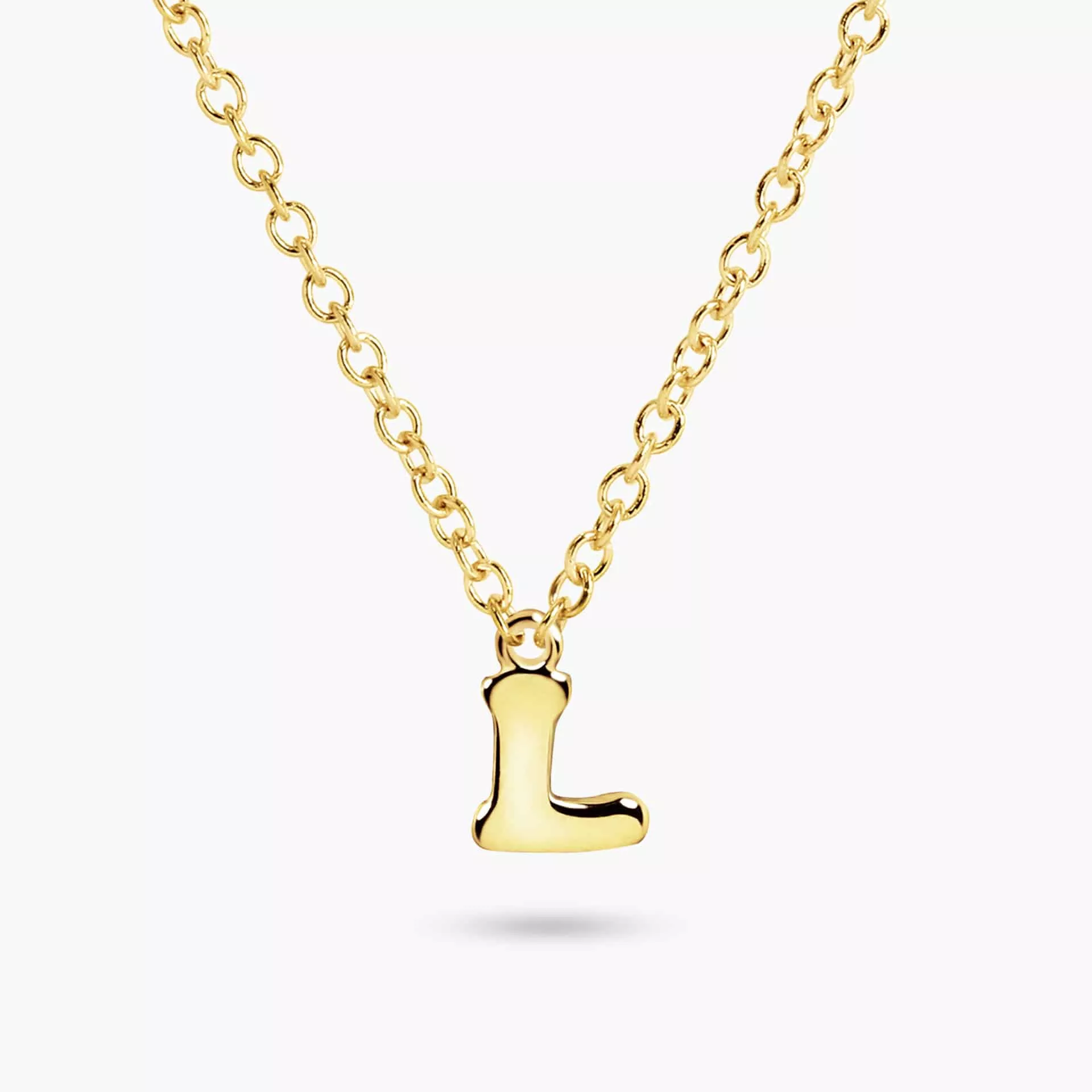18ct yellow gold initial L necklace Cerrone Jewellers