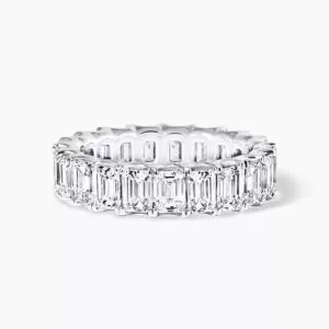 18ct white gold emerald cut diamond ring