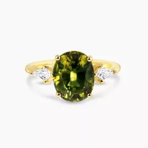 18ct yellow gold Australian parti sapphire and diamond ring