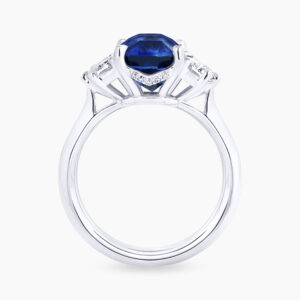 LAKE COMO - 18ct white gold 4.64ct cushion cut Ceylon sapphire & diamond ring