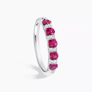 18ct white gold ruby & diamond ring