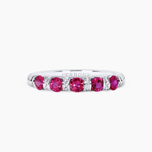 18ct white gold ruby & diamond ring