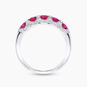 18ct white gold ruby & diamond ring