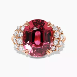 'THE BUSALLA ROSE' 18ct rose gold 11.02ct oval pink tourmaline & diamond ring