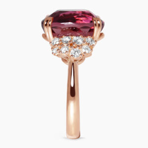'THE BUSALLA ROSE' 18ct rose gold 11.02ct oval pink tourmaline & diamond ring