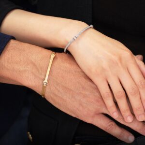 SENSI 18ct white gold diamond dog bone bracelet