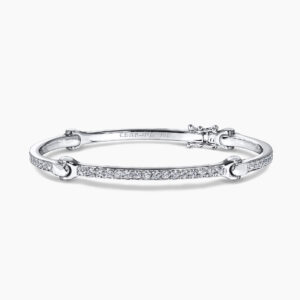 SENSI 18ct white gold diamond dog bone bracelet