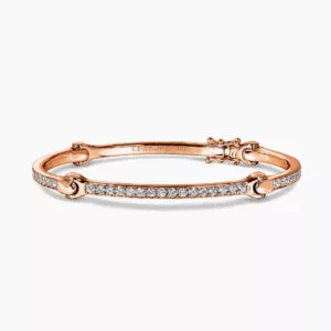 Sensi 18ct rose gold diamond dog bone bracelet