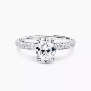 18ct white gold oval shaped brilliant cut diamond ring