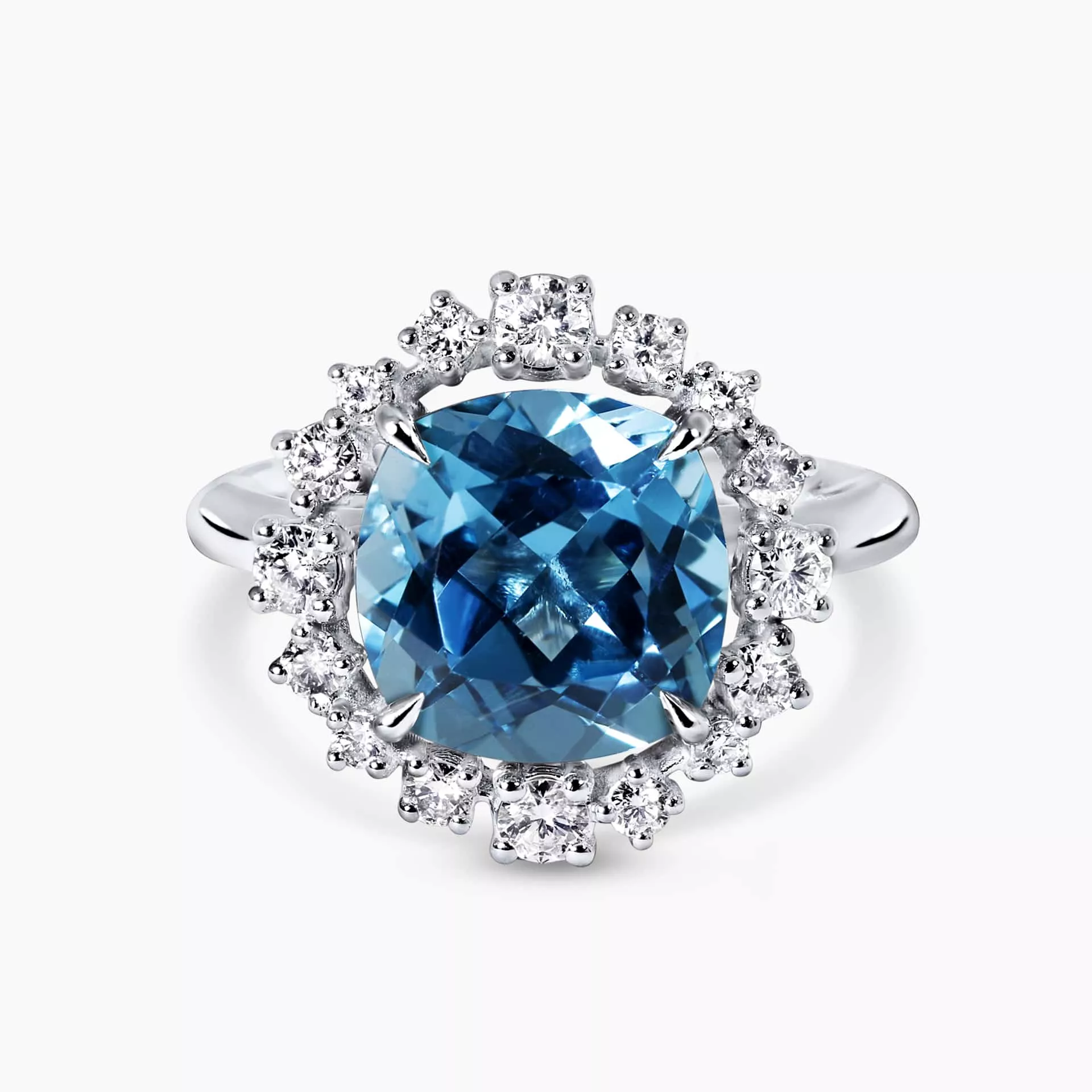 18ct blue topaz and sales diamond ring