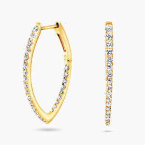 18ct yellow gold diamond hoop earrings