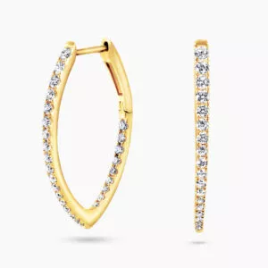 18ct yellow gold diamond hoop earrings