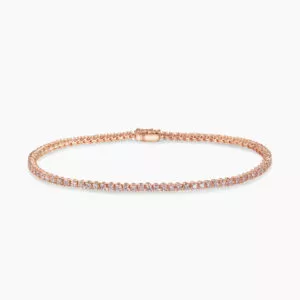 18ct rose gold fancy pink diamond tennis bracelet
