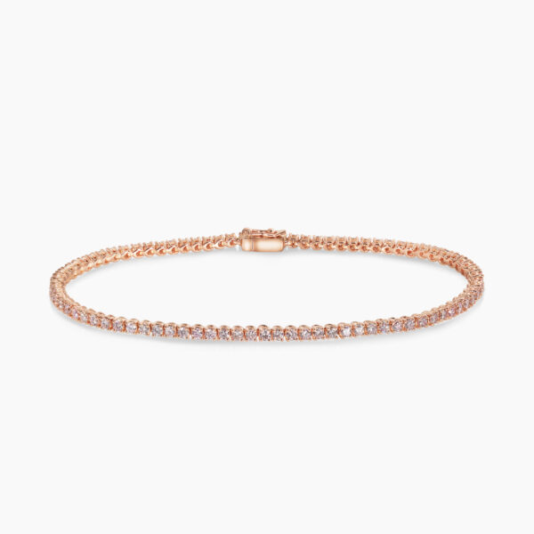 18ct rose gold fancy pink diamond tennis bracelet