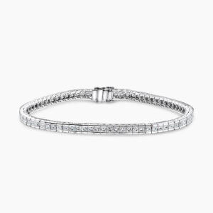 18ct white gold princess cut diamionds tennis bracelet