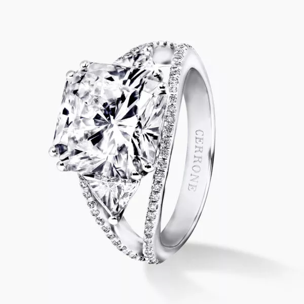 18ct white gold radiant cut diamond ring - Image 2