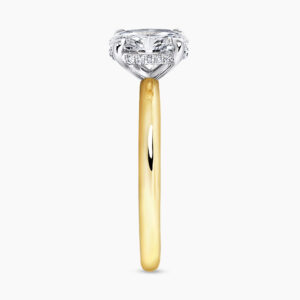 18ct yellow and white gold oval brilliant cut diamond ring