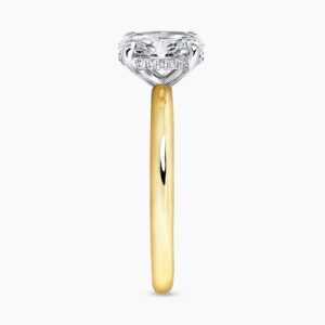 MILAN - 18ct yellow and white gold oval brilliant cut hidden halo diamond ring