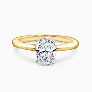 18ct yellow and white gold oval brilliant cut diamond ring