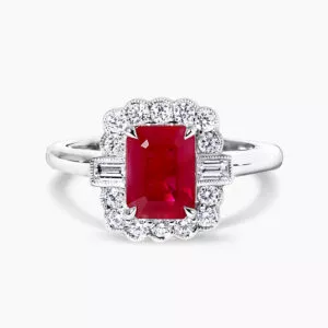 18ct white gold 1.90ct ruby and diamond ring