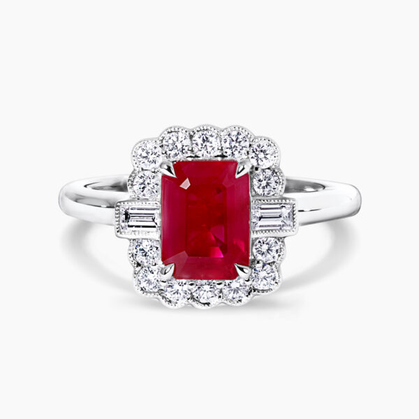 18ct white gold 1.90ct ruby and diamond ring