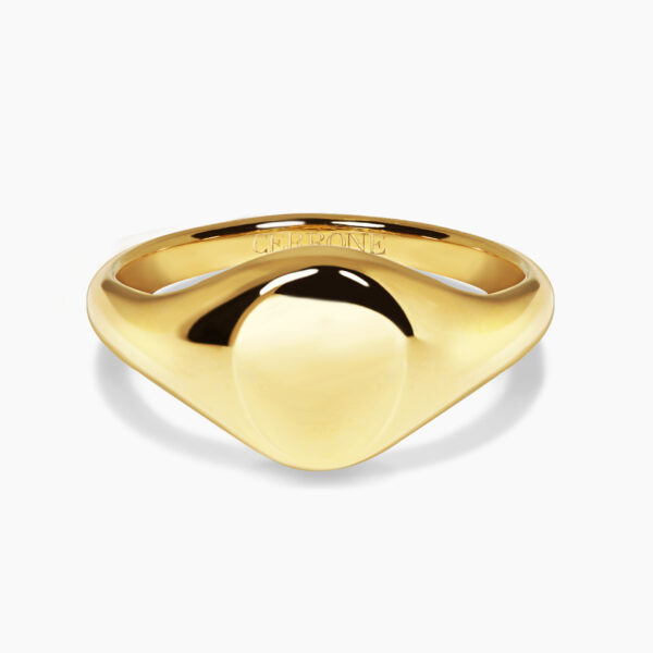 18ct yellow gold oval top signet ring