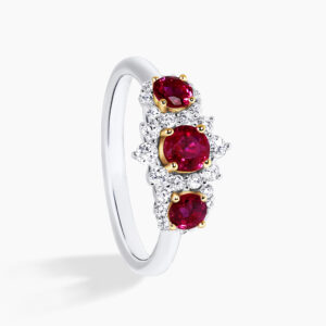 18ct white & rose gold ruby & diamond ring