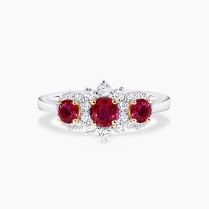 18ct white & rose gold ruby & diamond ring
