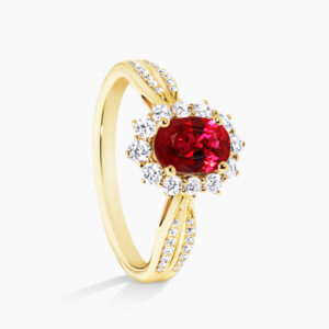 18ct rose gold 1.04ct oval ruby & diamond ring