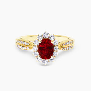 18ct rose gold 1.04ct oval ruby & diamond ring