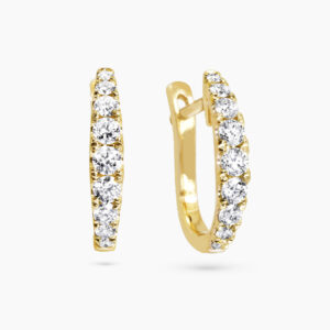 18ct yellow gold diamond set hoop earrings