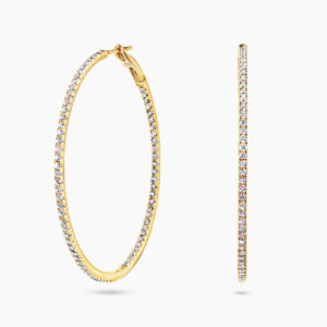 18ct yellow gold diamond hoop earrings