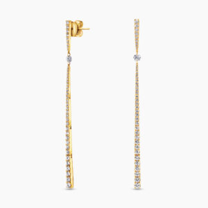 18ct yellow gold diamond drop earrings