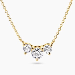 18ct yellow gold round diamonds necklace
