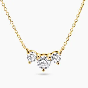 18ct yellow gold round diamonds necklace