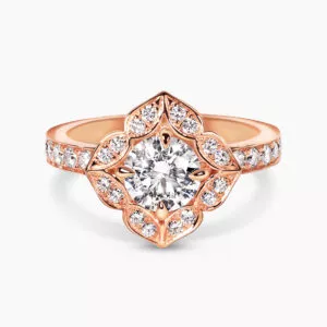 18ct rose gold round brilliant cut diamond ring