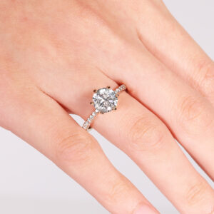 CAPRI-DIA - 18ct rose gold round brilliant cut diamond ring in a six claw setting