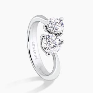18ct white gold round GIA diamond ring