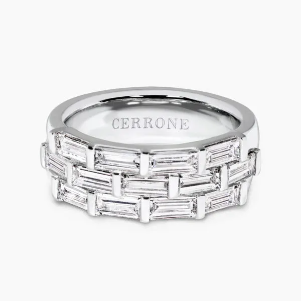 18ct white gold baguette diamond ring