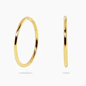 18ct yellow gold sleeper hoop earrings