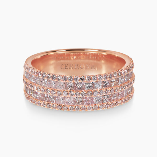 18ct rose gold fancy pink diamond dress ring