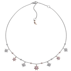 The Pink Starlet- 18ct white and rose gold pink diamond necklace