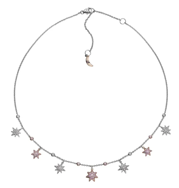 The Pink Starlet- 18ct white and rose gold Australian pink diamond necklace