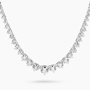 18ct white gold diamond tennis necklace