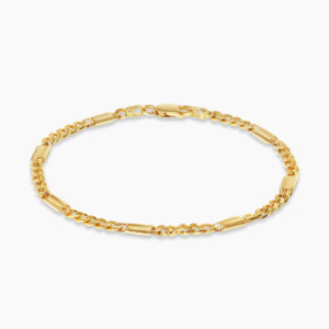 18ct yellow gold flat curb link bracelet.