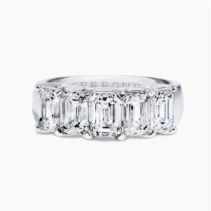 18ct white gold emerald cut diamond ring