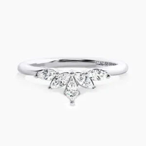18ct white gold kite and marquise shaped diamond ring