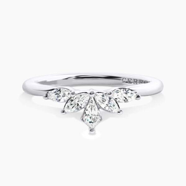 18ct white gold kite and marquise shaped diamond ring